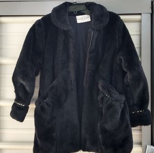 Womens Faux Fur  Coat,Size: Small, Black